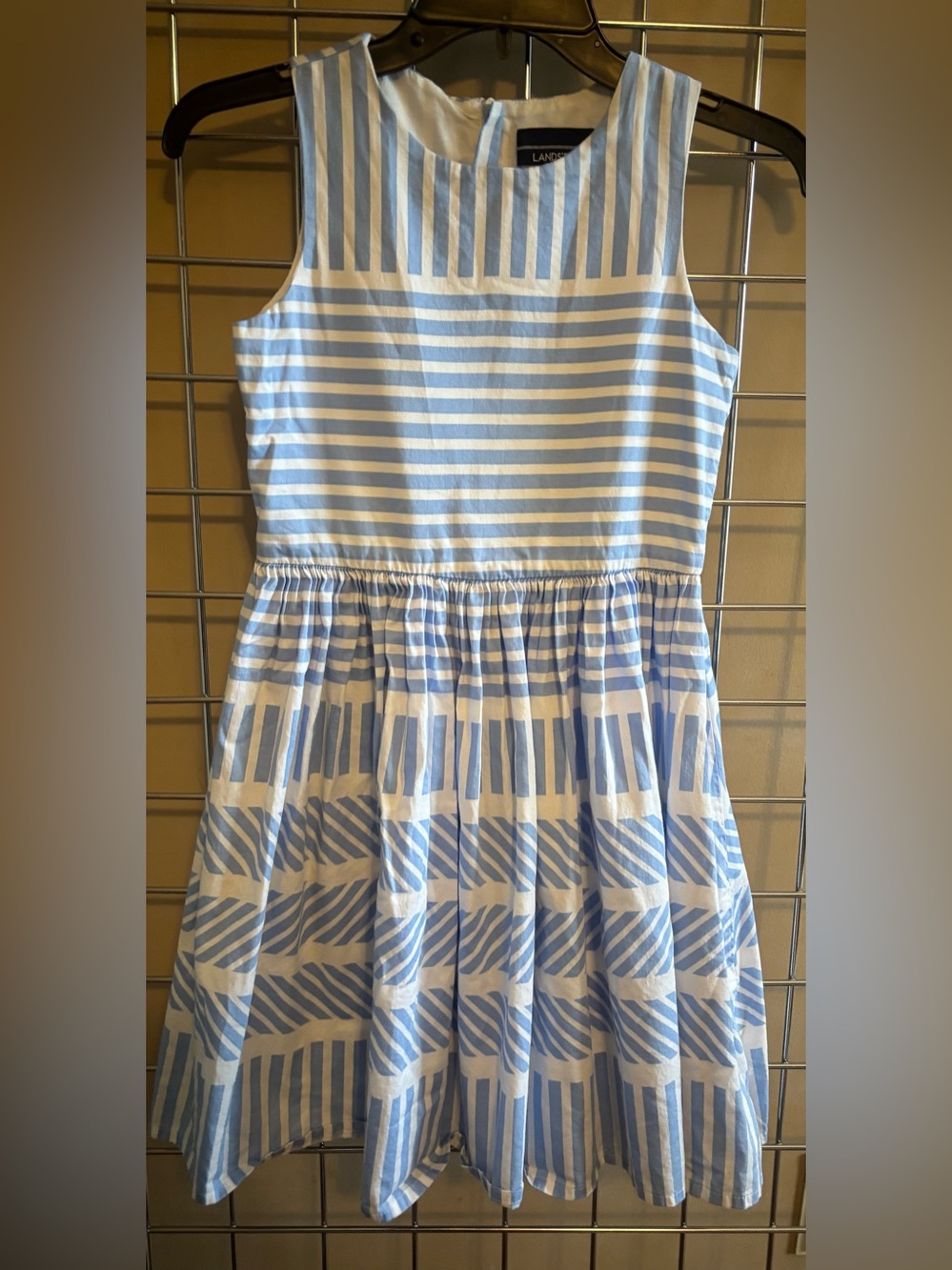 Lands' End Girls Modest Dress Sz 10 Cotton Coastal Garden Party Church